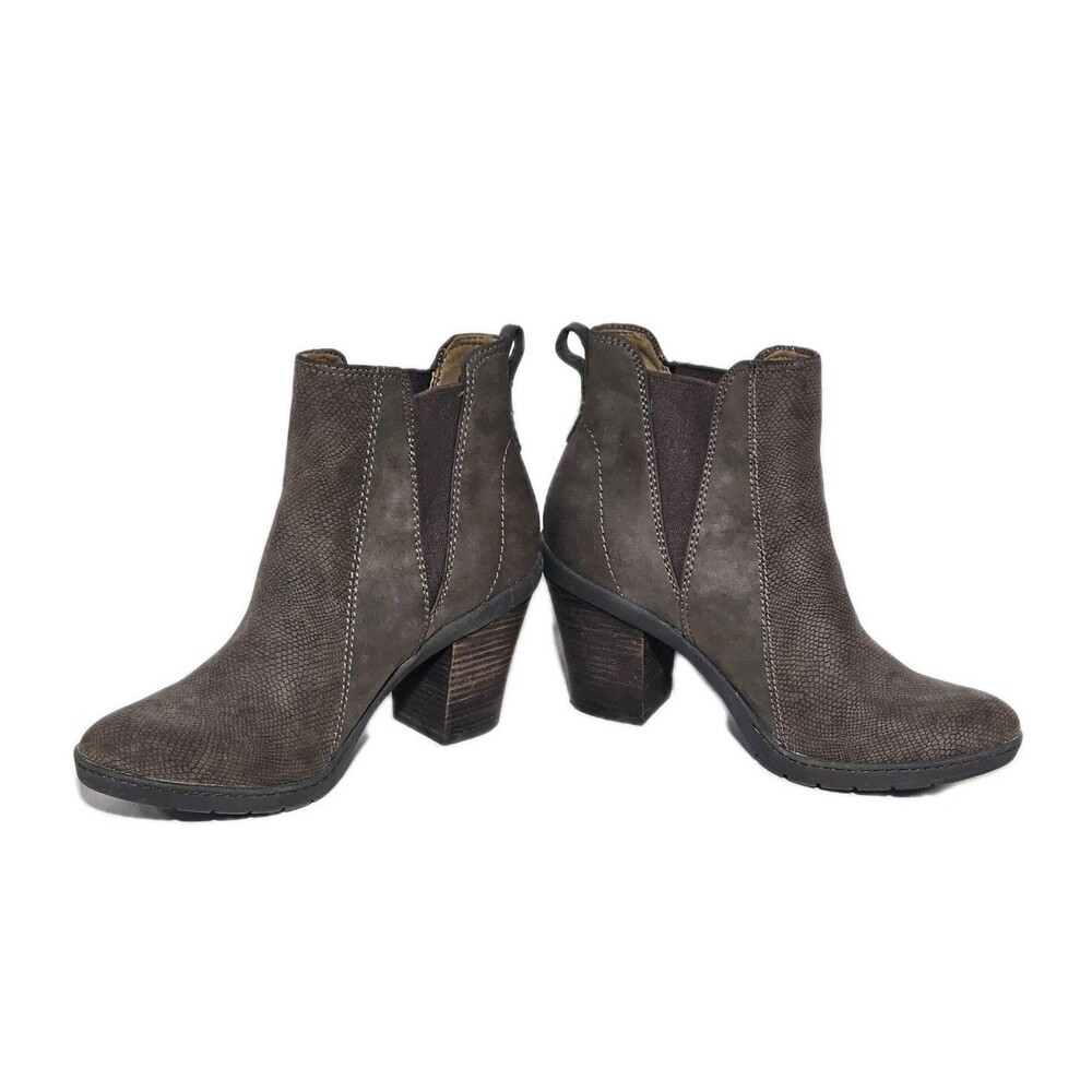 Baretraps Dasha Ankle Booties 10M Brown Snake Print Textured Block Heel Boots - Picture 2 of 13
